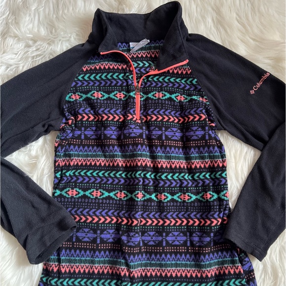 3/$20 Girls Columbia Fleece Half-Zip Pullover Size 10/12 - Picture 1 of 4